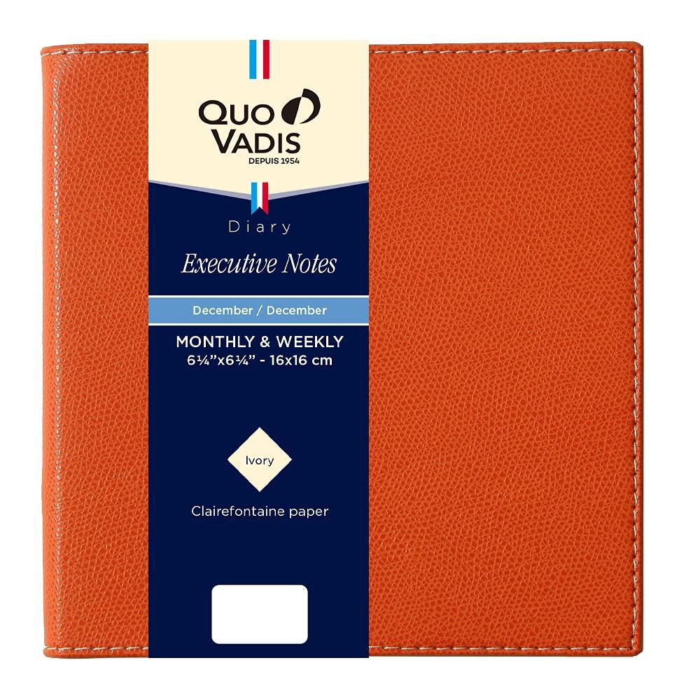 

QUOVADIS Executive Notebook/Club 2026 Weekly Vertical Diary qv90602ap apricot 16x16cm