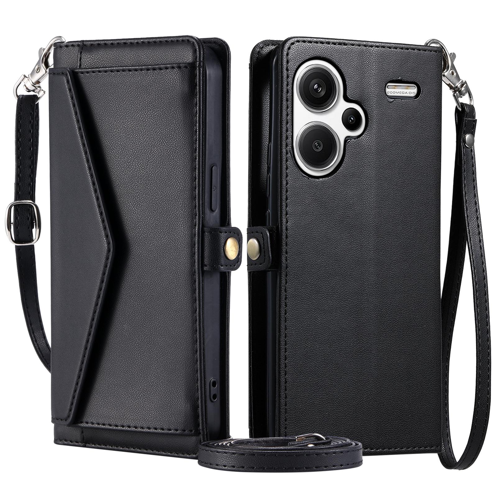 

For Xiaomi Redmi Note 13 Pro+ 5G Leather Case Wallet Stand Phone Cover with Straps E