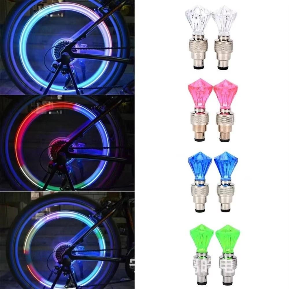 Flash Bicycle Valve Lights Waterproof Tire Valve Caps Lantern Lamp Bike Wheel Light  Night Riding
