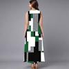 Ladies Plus Size Sleeveless Crew Neck Dress Delicate Mini Floral Flowy Mid Length Gown