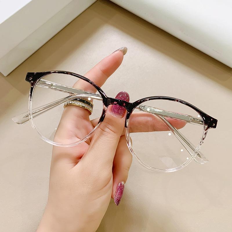 Clear Blue Light Glasses Female Hyperopia Prescription Computer Glasses Women Luxury Brand  Round Fashion Eyeglass Readers