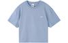 Crop Tops Women's Blue Crew Neck Moderate DA0324-512