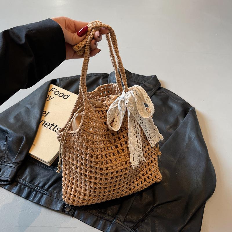 

2025 new straw atmospheric fashion casual handbag versatile messenger shoulder bag хаки