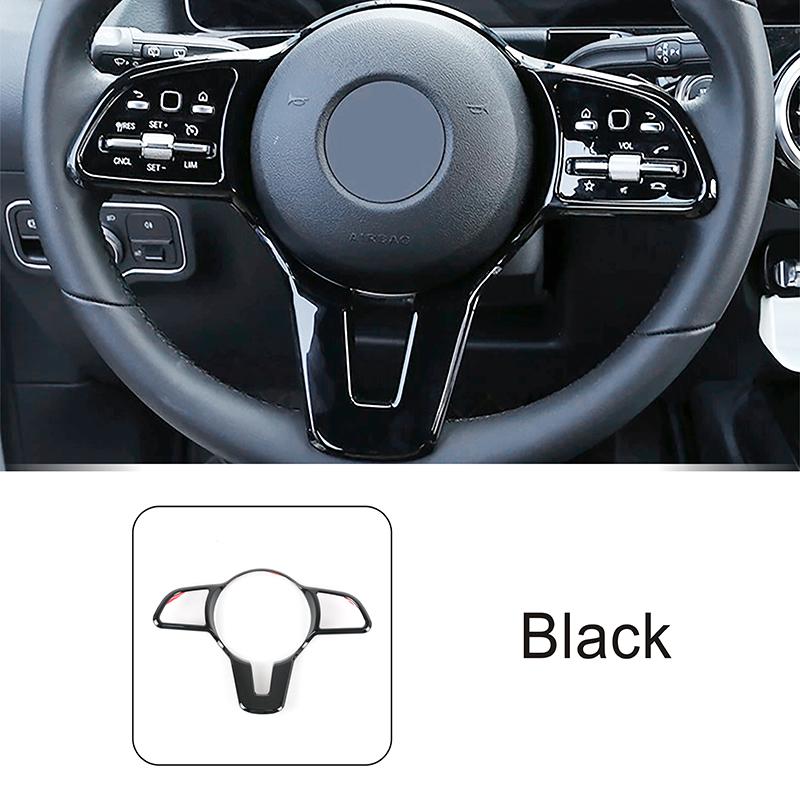 Car Steering Wheel Frame Trim For Mercedes Benz A B C GLB Class W177 W247 X247 - Carbon Fiber Color Interior Accessories