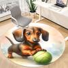 1pc Dachshund Pattern Office Round Rug, Non-slip, Soft and Durable Office Rug for Interior Decoration, Perfect for Office,Decoration yy260204032