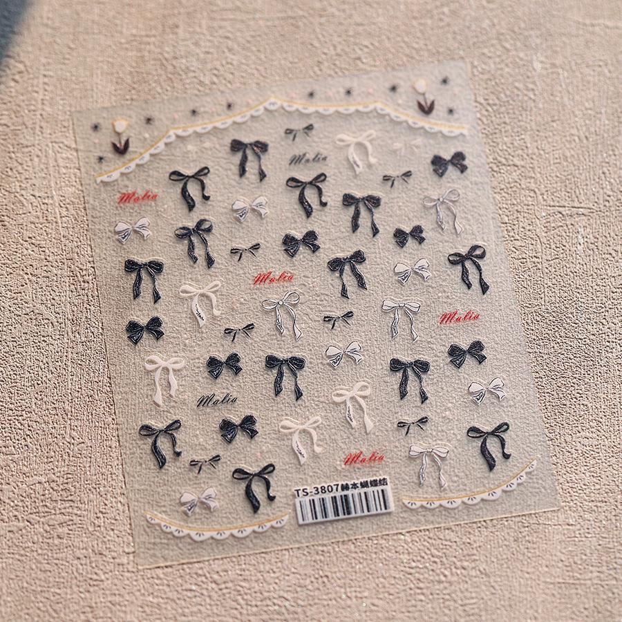 

Ferroso Frosted Thin Transparent Bow Garden Nail Stickers TS-3806