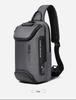 BANGE Men's Anti-theft Tech USB Crossbody Chest Bag