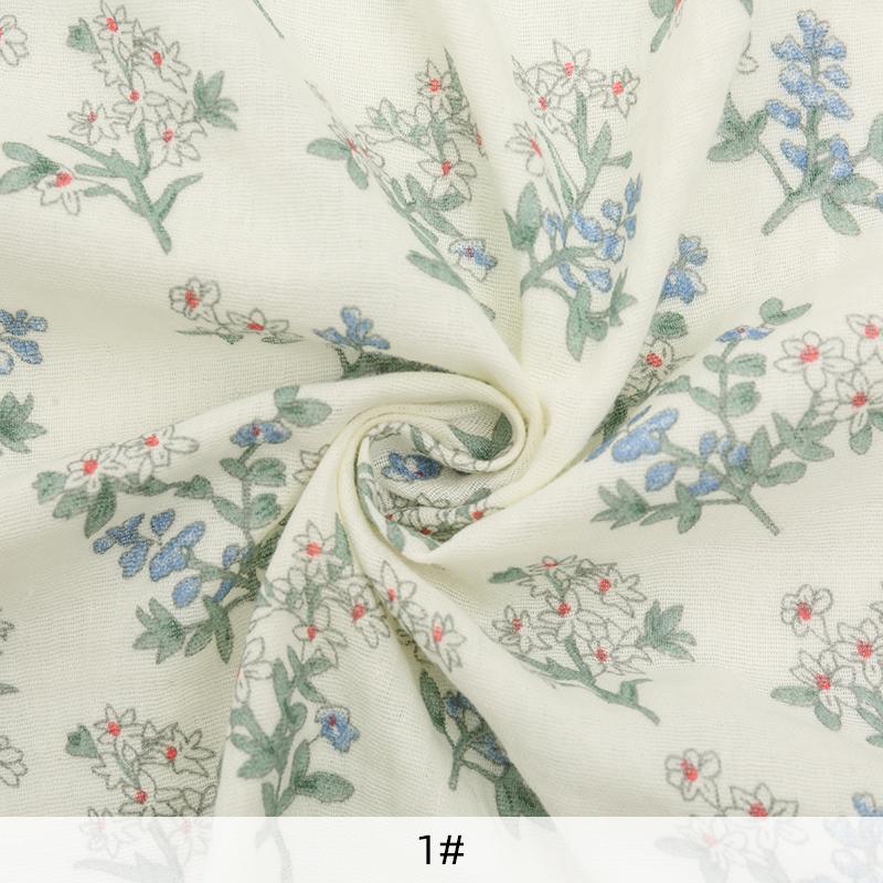 

135x50/500СМ Ретро Мелкие Цветы Чистый Хлопок Двухслойная Креповая Ткань Для Пижам, Детской Одежды, Ткань для Рукоделия 135x50CM