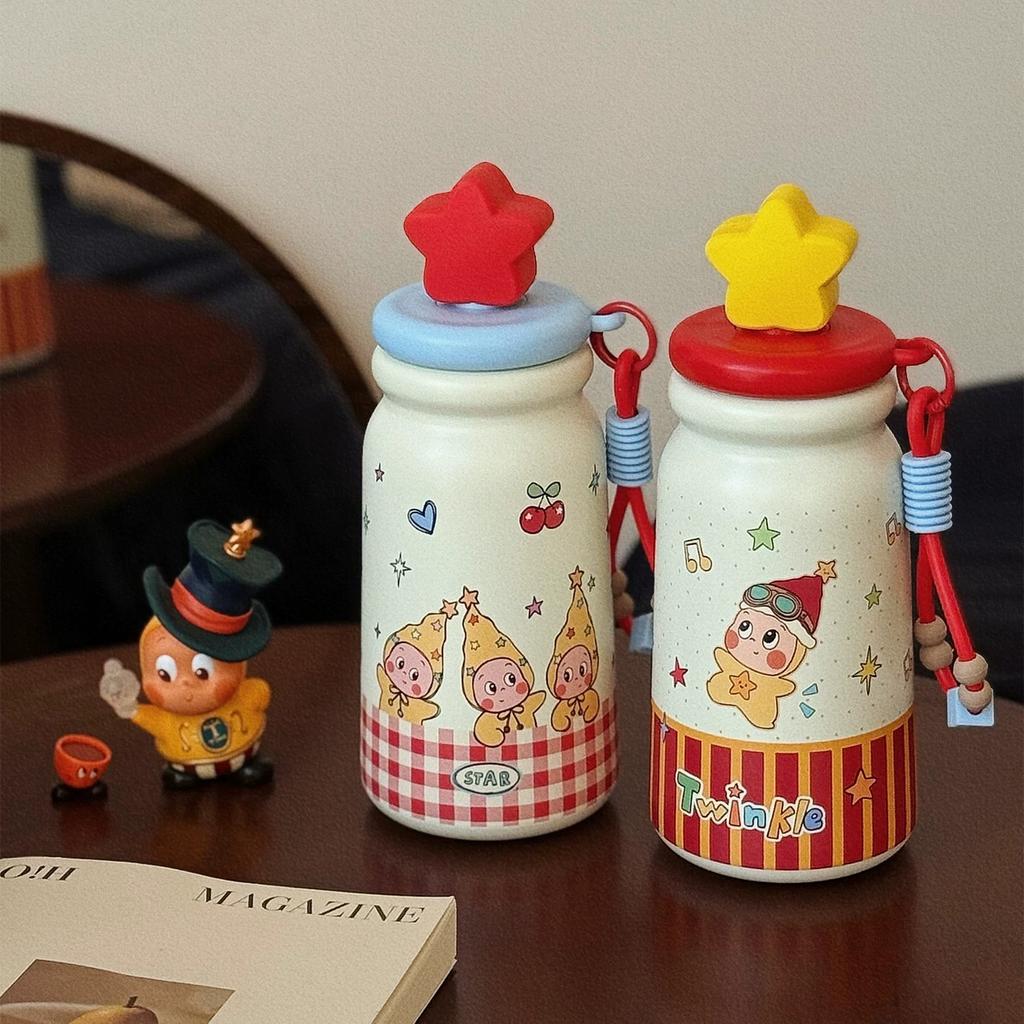 Xingren thermos cup female cute coffee cup stainless steel sports water cup with straw tea separation cup