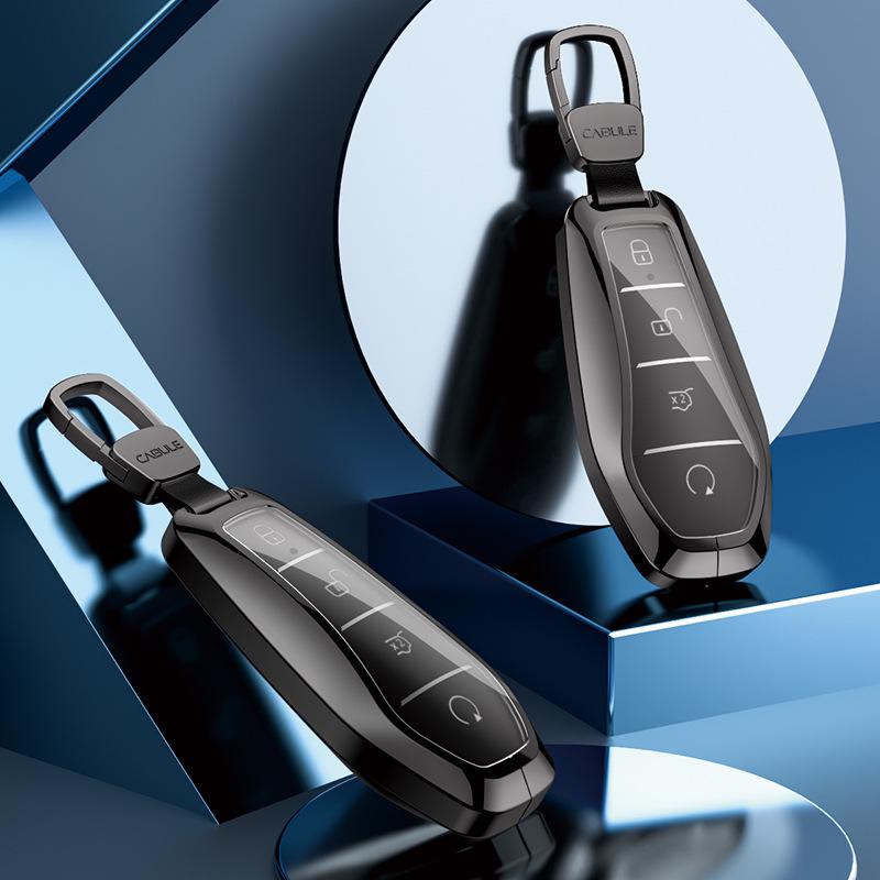 BYD Aluminum Alloy Car Key Case for Qin Pro, Song Pro, Tang, Han - High-End Metal Key Shell Set