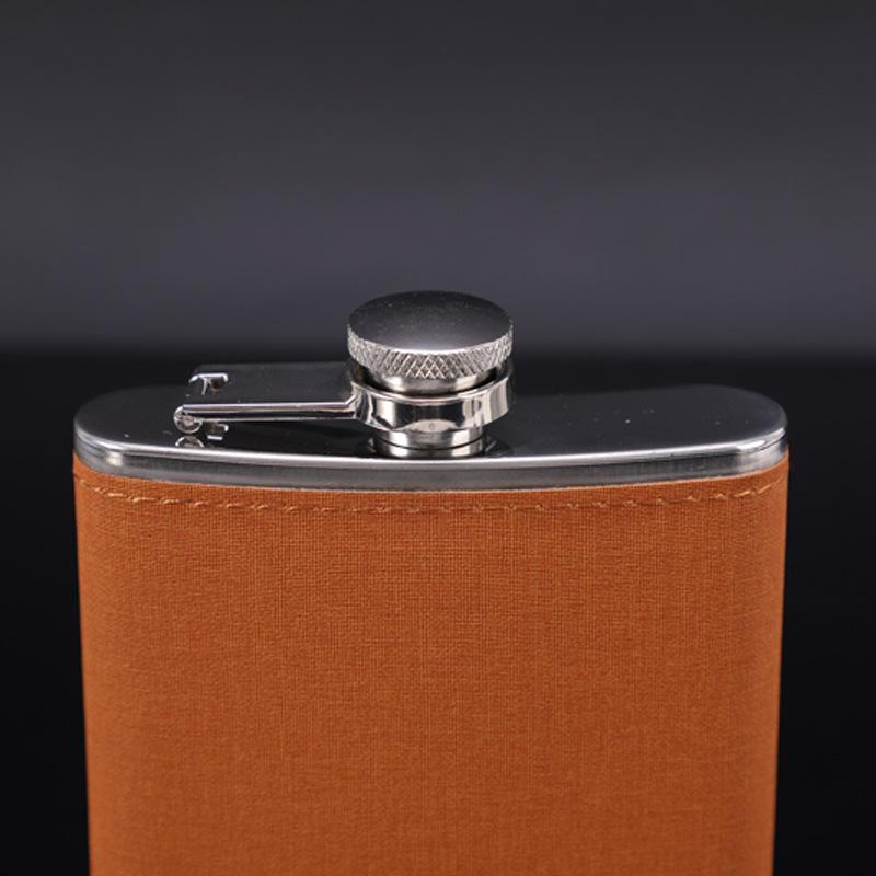8OZ 2 Flasks Portable Flagon Hip Flask Set with Cups Filter Leather for Whiskey Vodka Wine Pot Alcohol Outdoor Drinking Bottle