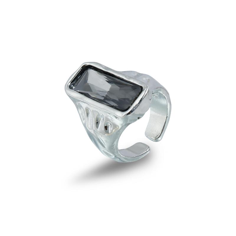 Minimalist Rhinestone Open Ring For Women Korean Fashion Geometry Adjustable Knuckle Ring Party Jewelry Lady Gift