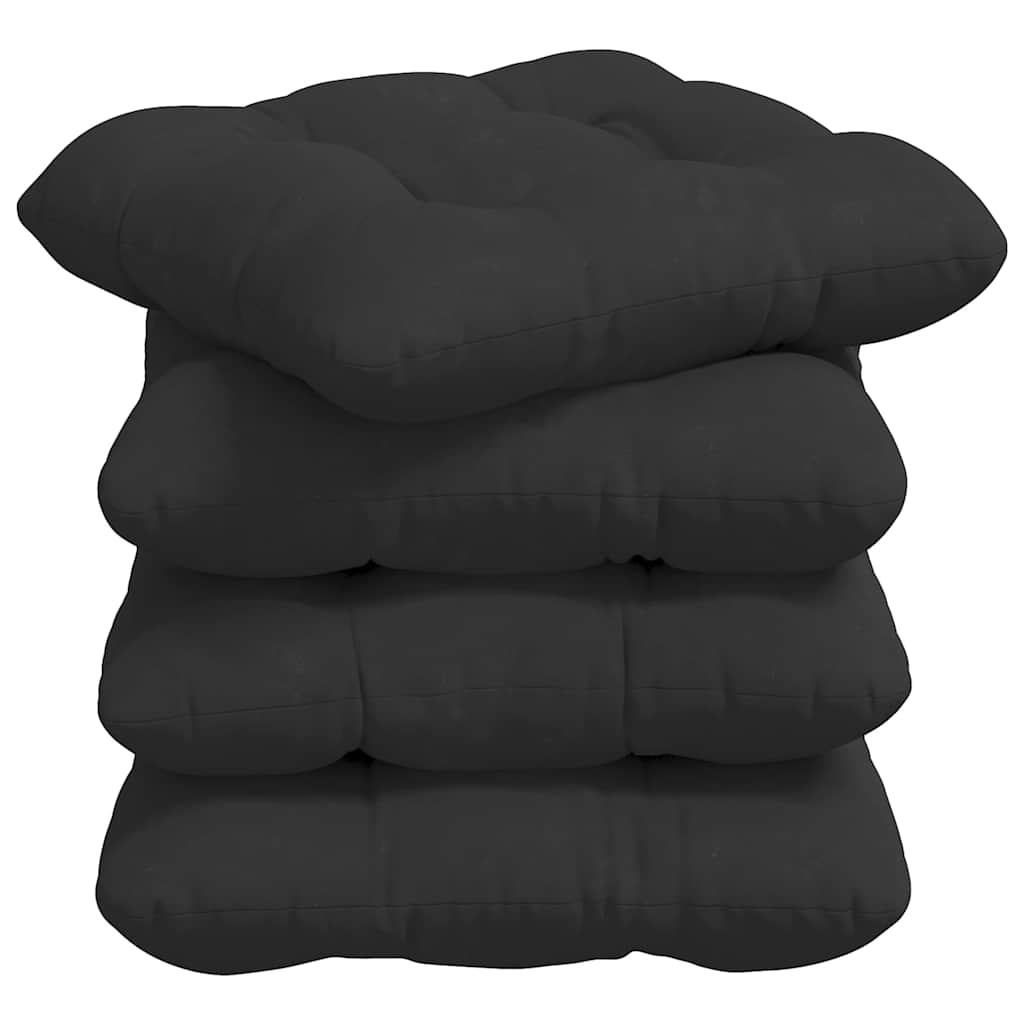 Seat Cushions 4 Pcs Black 40 X 40 Cm Microfiber Fabric