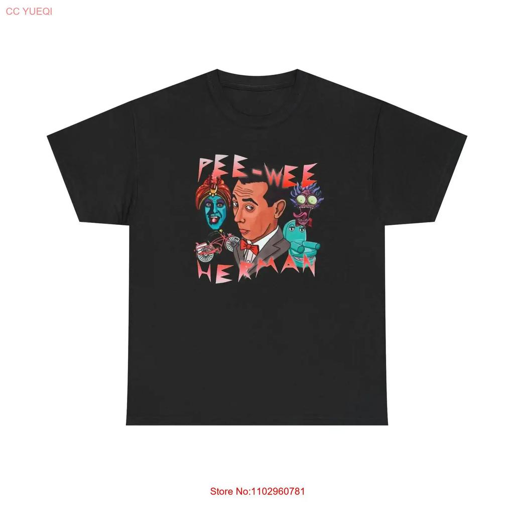 Black Pee Wee Herunisex Characters T Shirt Vintage Comfortable Slightly Homme Versatile Stretched Unisex Designer Clothes