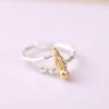 Hot Popular Personality Creative Fashion 925 Sterling Silver Jewelry Branches Golden Bird Exquisite Opening Rings R036
