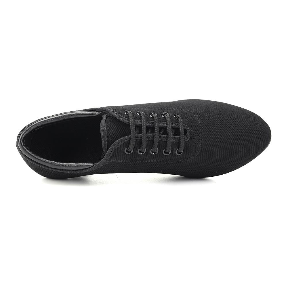Frauen Schwarz Oxford Tuch Moderne Dballroom Tanzschuhe Lehrer Schuhe Dünne Ferse 7CM