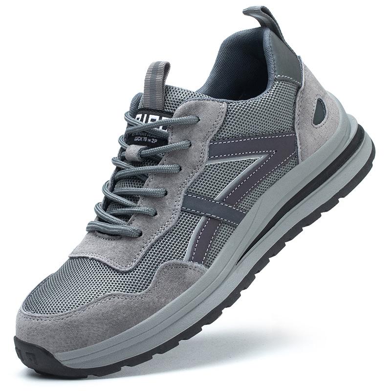 

Men s Safety Shoes - Anti-Smash, Anti-Puncture, Breathable, Lightweight, Soft Mesh Work Sneakers.