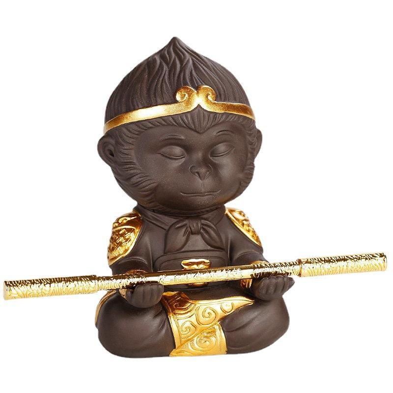 Keramik aus violetter Tonerde Sun Wukong Tee-Haustier-Boutique Kann aufgezogen werden, Auto-Ornamente, Affen-Teeset-Dekorationen