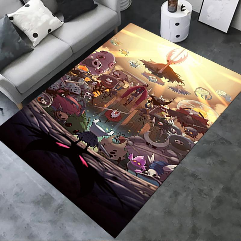 2025 Neuer Hollow Knight Teppich für Wohnzimmer Schlafzimmer Zuhause Sofadekoration, Kinderspiel Rutschfeste Fußmatte 43