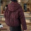 BITCED Short-Length Leopard Print Cotton Jacket for Women with Hood Minimalist Fashion Design, Oversized Fit, Unique Style Cotton Coat