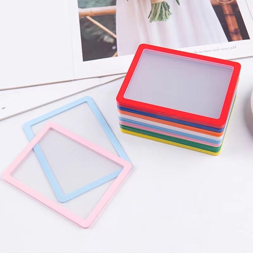 5 PCS New PVC Transparent Card Holder Clear Colored Borders Hard Edge Card Sleeve High Definition Smooth Photo Holder