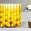 Plant Sunflower Palm Cactus Seaside Scenic Flower Frabic Waterproof Polyester Shower Curtain Bath Curtains With Hooks