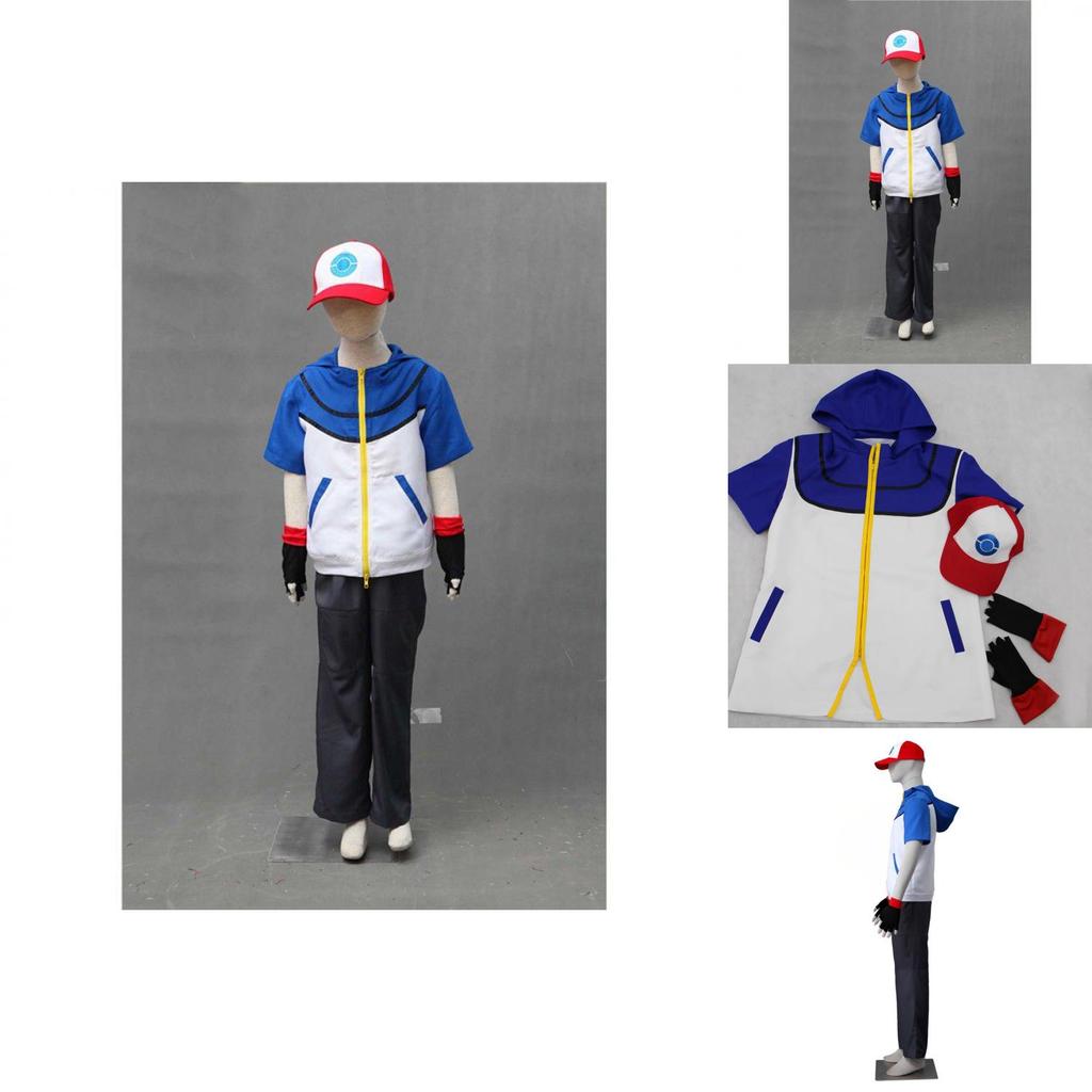 Prémiový kostým trenéra Pokémonů pro děti i dospělé Obsahuje bundu, rukavice a klobouk