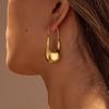 GEMCHIC Women's Fashion Minimalist Geometric Design Stainless Steel 18K Gold Plated Safety Pin Earrings