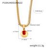 18k Gold-Plated Titanium Steel Geometric Zircon Pendant Necklace - European & American Fashion Style