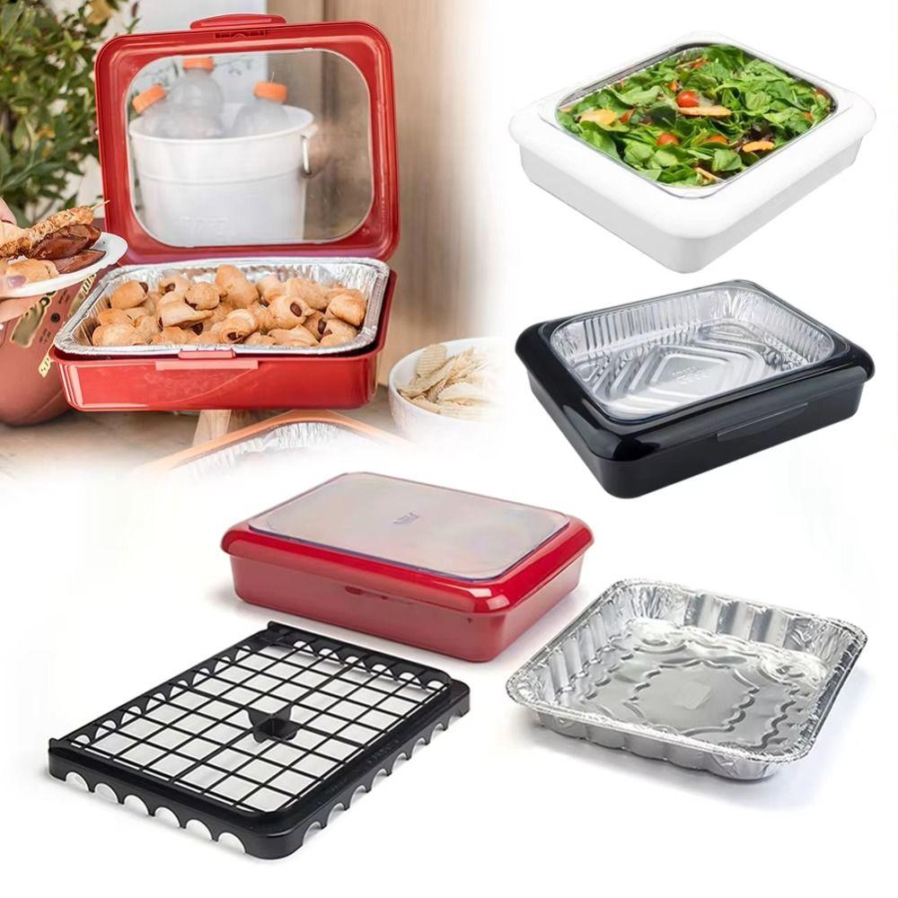 Food Container Foil Pans Holder Stackable Food Foil Tray Aluminium Foil Trays  Outdoor Tableware