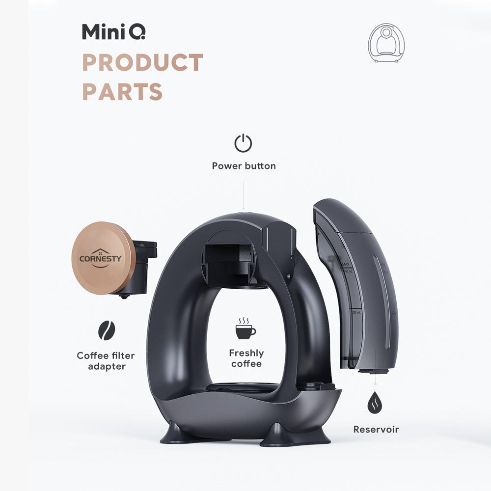 Cornesty Półautomatyczny ekspres do kawy do domu 240 ml 85 stopni Stała temperatura 1400 W Cichy