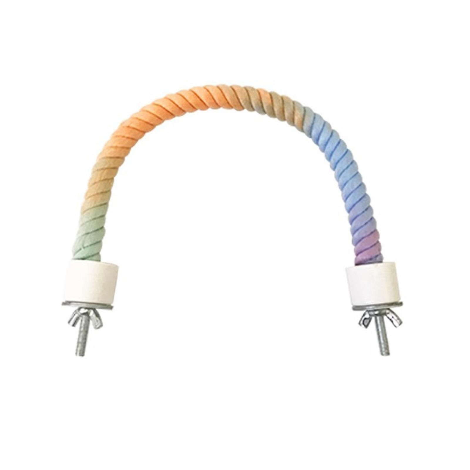 

Flexible Gradients Bird Rope Perch Stand for Bird Cage Climbing Toy Accessories for Parrots Cockatiels and Parakeets S