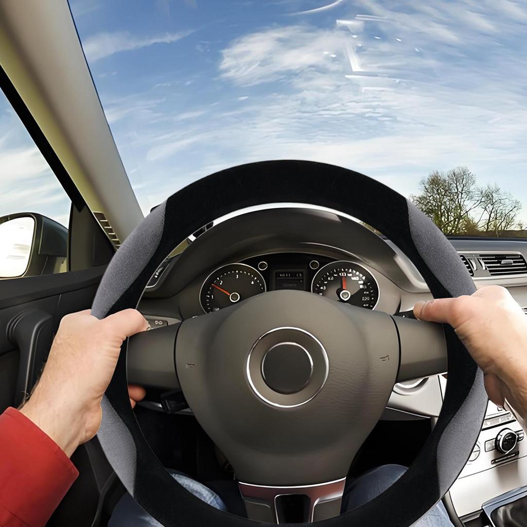 Чохол на кермо м'який протиковзкий термозимовий захисний чохол на кермо автомобіля для захисту, обслуговування, догляду, комфорту водіння