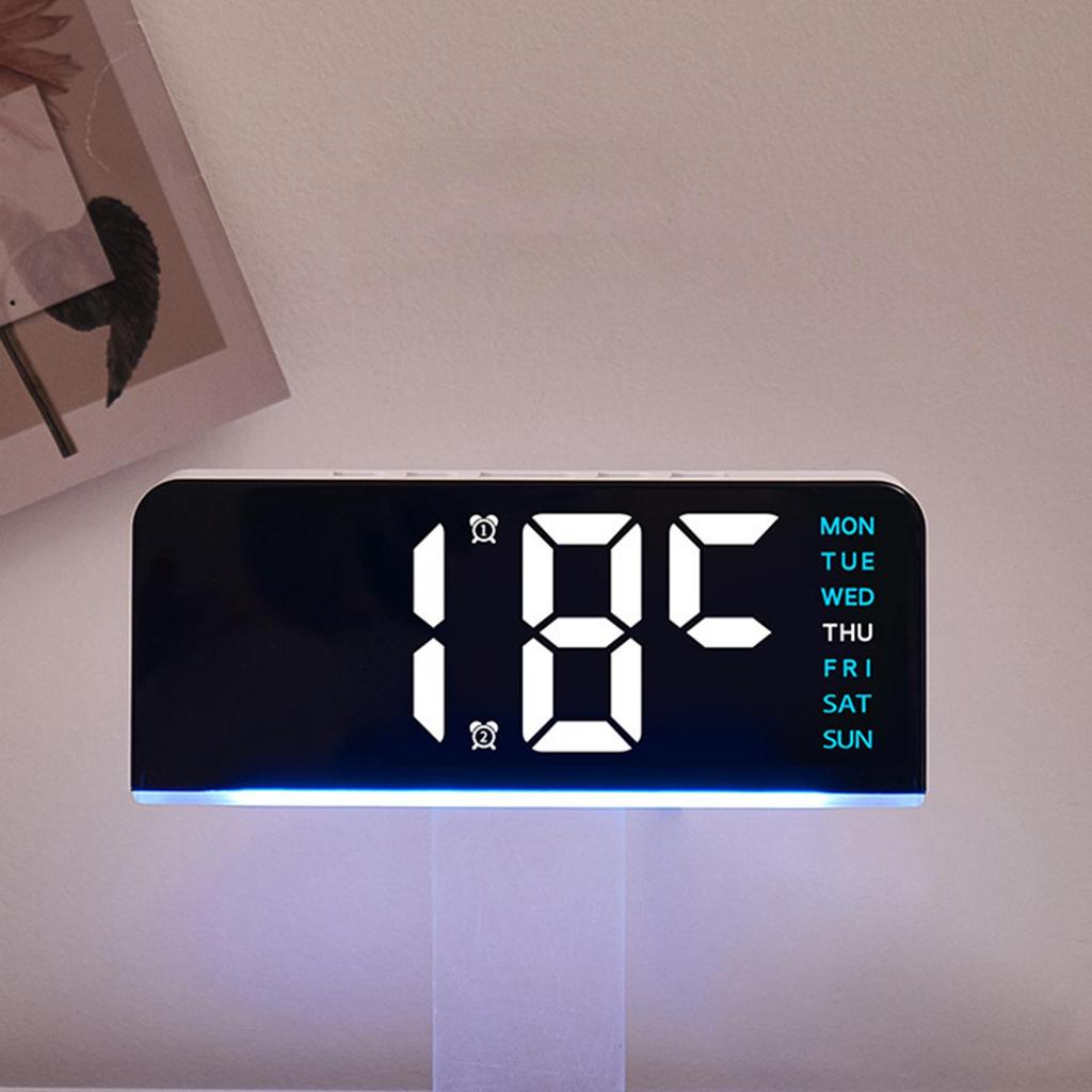 Digital LED Alarm Clock Desktop Table Clock Night Light with Time Temperature Display Backlight Snooze Clock Modern Decor