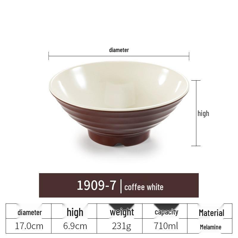Net Celebrity Melamine Ramen Bowl: Two-Tone Creative Design, Large, Ideal for Mala Tang and Rice Noodles