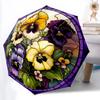 1pc Stained Glass Flowers Automatic Opening/Closing Umbrella with Operation & Windproof Canopy Yy260311012