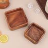 Acacia Wood Square Bowls Set, Small Wooden Serving Trays for Snacks, Nuts, Sushi, Condiments, and Home Decor