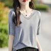 Women's Wool Sweater Qinghe Cashmere 50% Silk 50% Wool Autumn and Winter Wool Pullover Soft and Warm