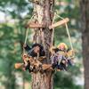 Halloween Witch Hanging Doll Pendant Festival Bar Vintage Witch Hanging Broom Haunted House Layout Props Decorations