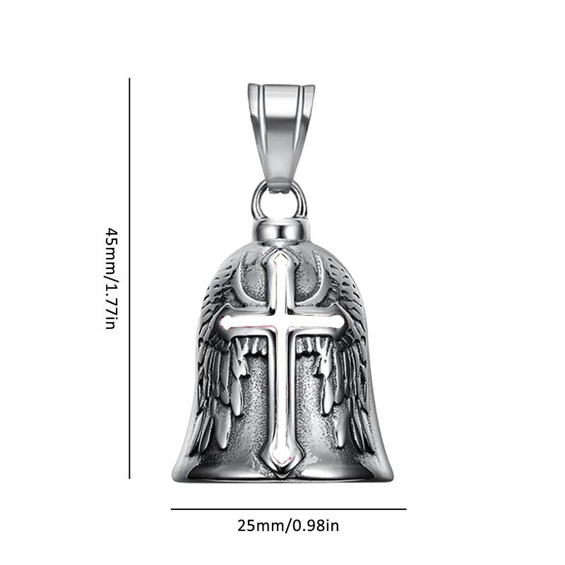 Vintage Ornament Motorcycle Bell Charm Riding Bell Necklace for Men Motorcycle Accessories Jewelry with Stainless Steel Chain