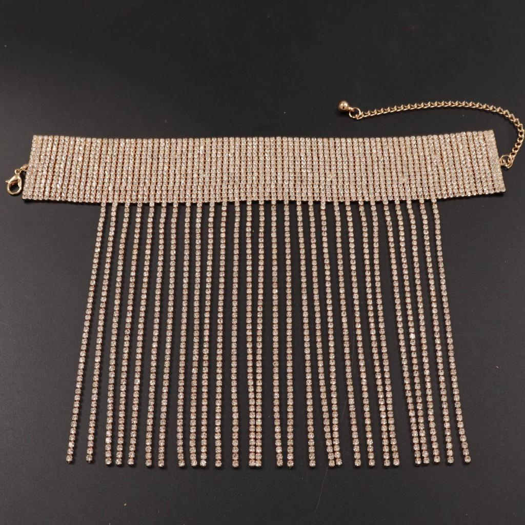 Exaggerated European and American Shiny Diamond Tassel Anklet for Fashion High Heels