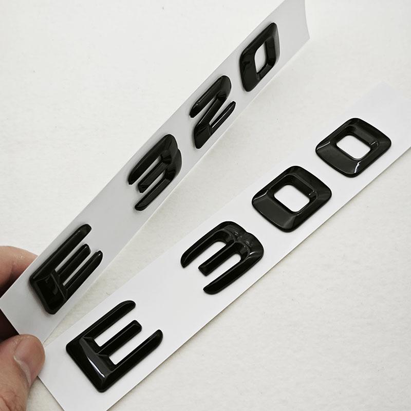 3D ABS Glossy Black Car Letters Logo E300 E220 E320 E200 Rear Trunk Badge Emblem For Mercedes Benz E Class E300 E320 Accessories