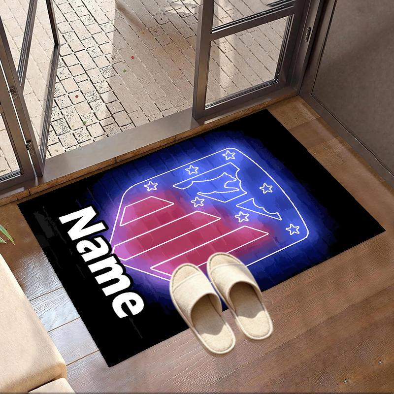 Custom Name Personalized Football Team Print Carpet, Versatile Home Decor Rug, for Playroom, Apartment, Balcony, Entryway, Hallway Gift