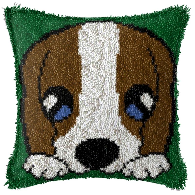 Animal Cartoon Latch Hook Pillow Smyrna Package Hooks Hand Knitted Embroidered Pillow Carpet Embroidery Set Latch Hook Rug Kits