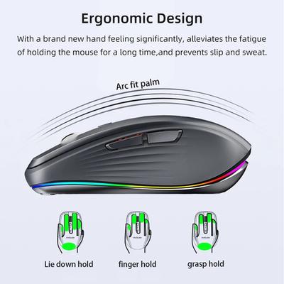 FMOUSE 2.4G+BT5.1 Dual-mode Wireless Mouse Computer Gaming Mice Ergonomic Design 4-gear