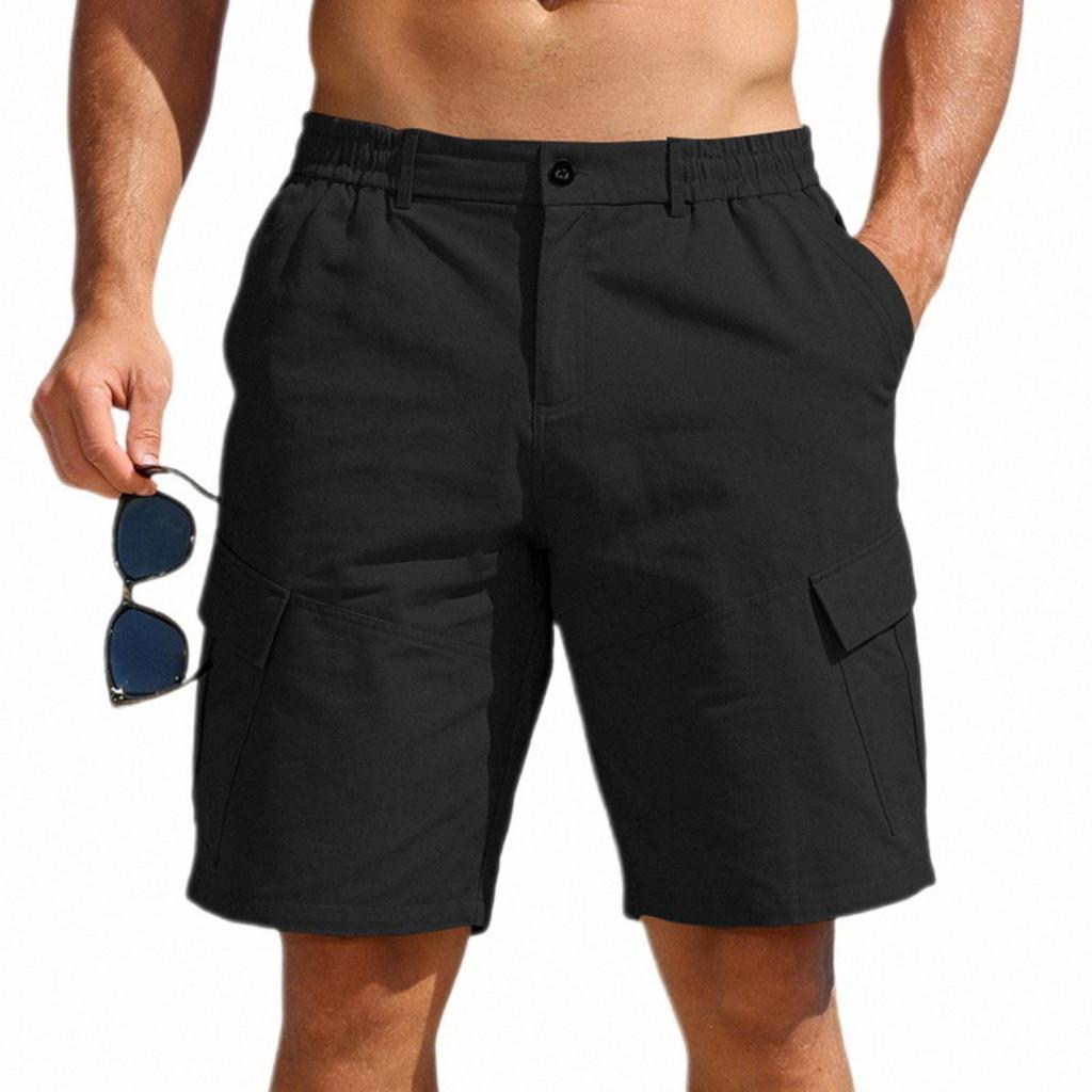 Men's Loose Casual Loose-fit Waist Workwear Multi-pocket Shorts