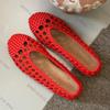 Fashion Vintage Woven Hollow Flat Sandals for Women Summer Round Toe Shallow Brand Designer Shoes Comfort Soft Beach Casual Shoe Loafers