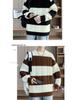 Men's Trendy Striped Cable Knit Sweater - Autumn/Winter 2025 Loose Warm Woolen Base Layer.