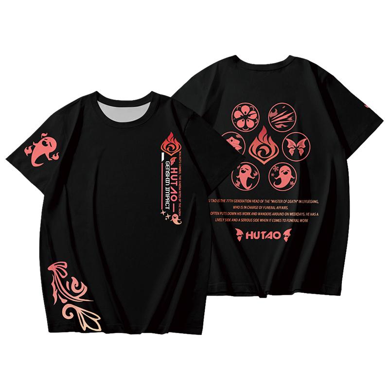 2026 New Hu Tao T-shirt Game Genshin Impact Cosplay 3D Men's T Shirt Summer Fashion Cool Daily Short Sleeve Tee Harajuku Y2k Top