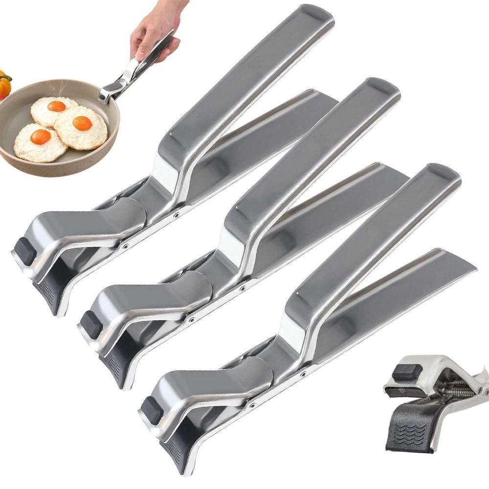 New Stainless Steel Hot Plate Gripper Non-slip Multifunctional Hot Plate Gripper Tongs Anti Scalding Clip Kitchen Gadgets